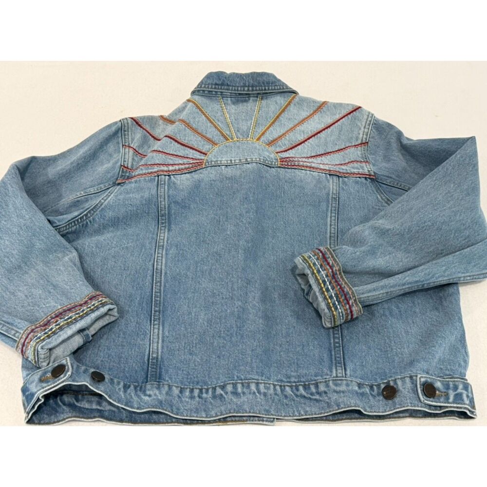 Marine Layer “All Rise” Embroidered Sunrise Denim Jacket – XL
